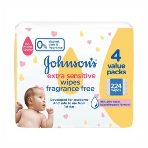 Johnson & Johnson Baby Wipes Extra Sensitive 224'S