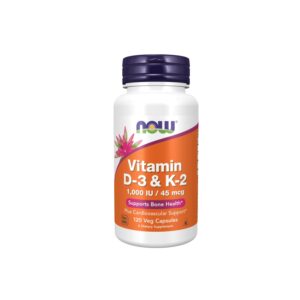 Now Foods Vitamin D3 & K2 120 Veg Caps