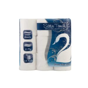 Satin Touch Toiletpaper 2 Ply 18 Rolls 350 Sheets