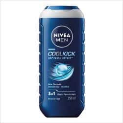 Nivea Men Cool Kick 3-In-1 Shower Gel 250Ml